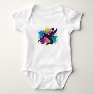 Soccer Grungy Colour Splashes Baby Bodysuit