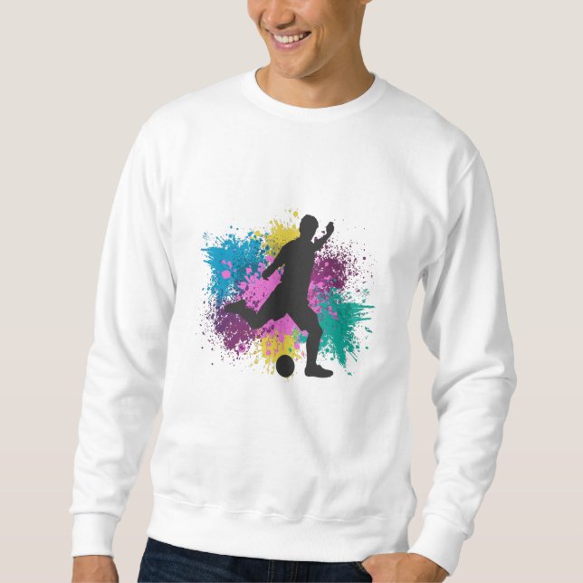 Soccer Grungy Colour Splashes Sweatshirt (Front)