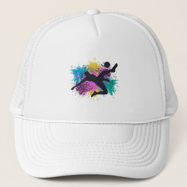 Soccer Grungy Colour Splashes Trucker Hat (Front)