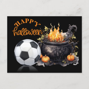 Soccer halloween for player holiday postcard