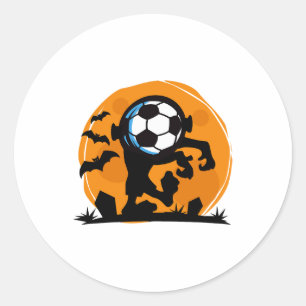 Soccer Halloween Night Classic Round Sticker