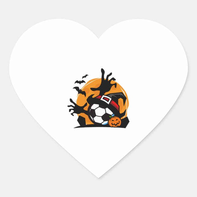 Soccer Halloween Night  Heart Sticker (Front)