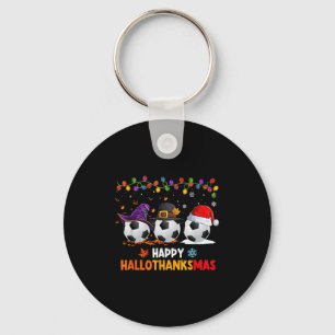 Soccer Halloween Thanksgiving Xmas Happy Hallothan Key Ring