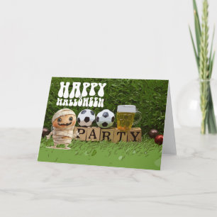Soccer Happy Halloween with balls Card
