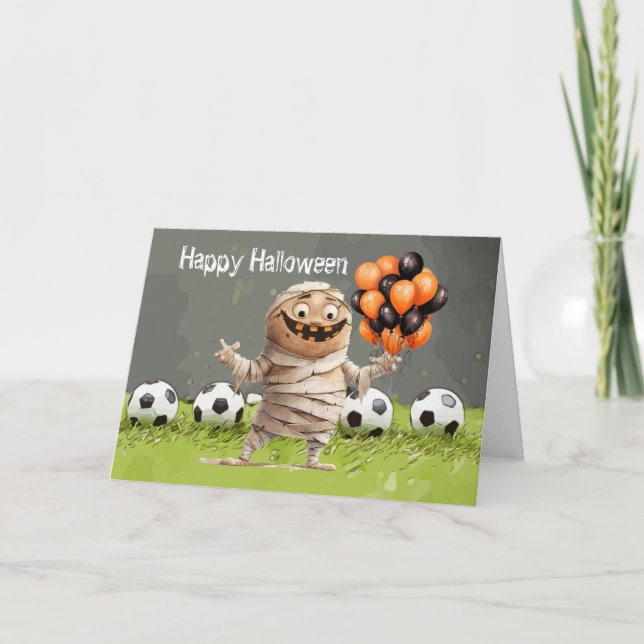 Soccer Happy Halloween with balls  Card (Front)