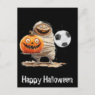 Soccer Happy Halloween with balls  Postcard