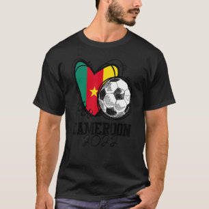 Soccer Heart Cameroon Flag Cameroonian Football T-Shirt