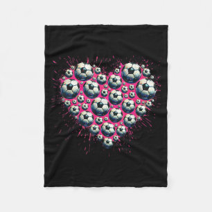 Soccer Heart Funny Valentines Day Lover Fan Gift  Fleece Blanket