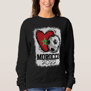 Soccer Heart Morocco Flag Moroccan Football Sweatshirt