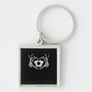 Soccer Heart Skeleton Hand Halloween Costume  Key Ring