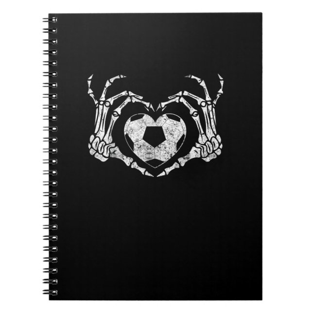Soccer Heart Skeleton Hand Halloween Costume  Notebook (Front)