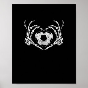 Soccer Heart Skeleton Hand Halloween Costume  Poster