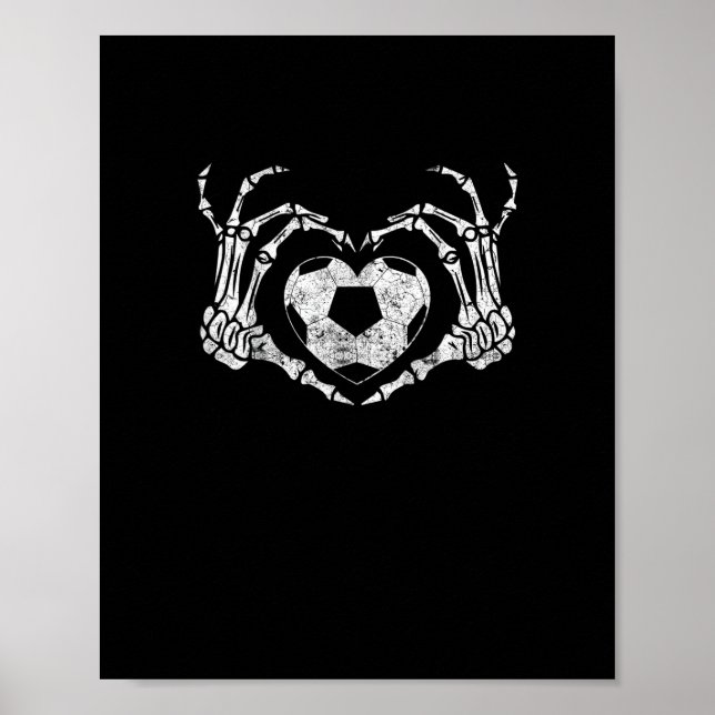 Soccer Heart Skeleton Hand Halloween Costume  Poster (Front)