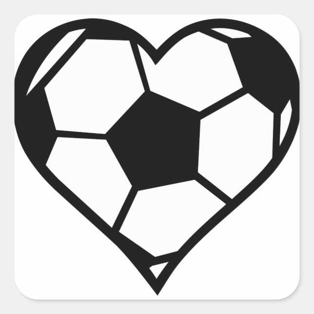 Soccer Heart Square Sticker (Front)