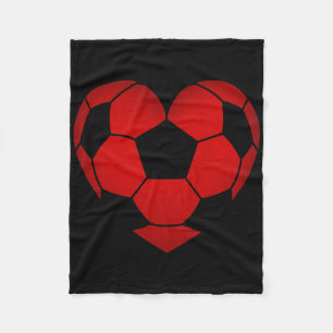 Soccer Heart Valentine's Day For Boys Girls Kids Fleece Blanket