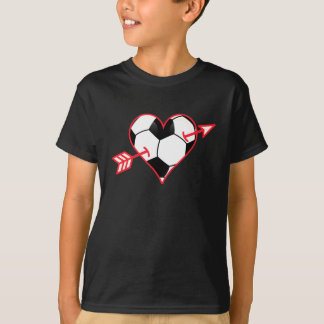 Soccer Heart Valentine's Day For Boys Girls Kids T-Shirt