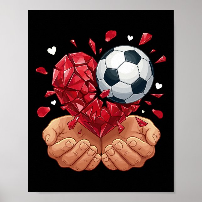 Soccer Heart Valentines Day  Poster (Front)