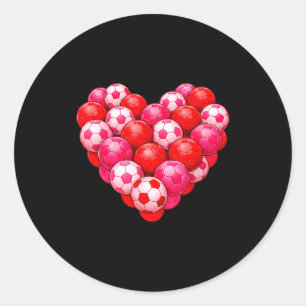 Soccer Heart Valentines Day Soccer Lover Men Boys  Classic Round Sticker