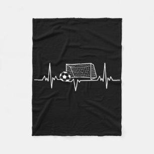 Soccer Heartbeat Footbyll Lovers Byll, Net Frequen Fleece Blanket