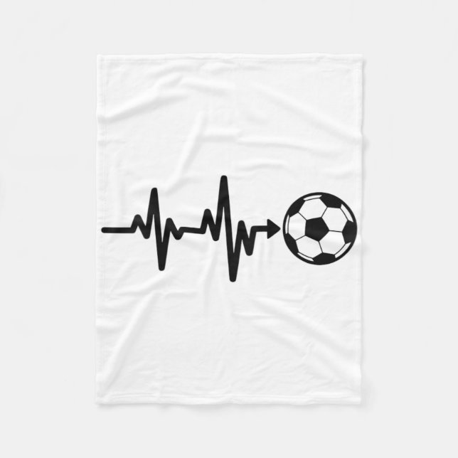 Soccer Heartbeat Footbyll Pulse Design  Fleece Blanket (Front)
