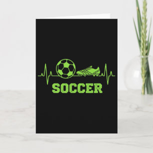 Soccer Heartbeat Pulse Ll And Cleat Graphic Funny Card