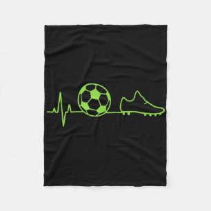 Soccer Heartbeat Pulse Ll And Cleat Graphic Funny Fleece Blanket