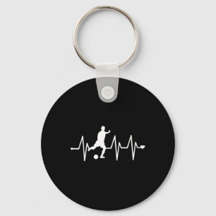 Soccer Heartbeat Shirt - Funny Soccer T Shirt Key Ring