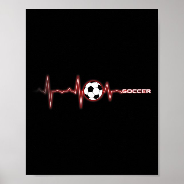Soccer Heartbeat Shirt - Soccer Byll Heartbeat  Poster (Front)