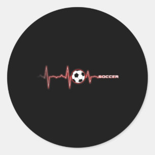 Soccer Heartbeat Shirt - Soccer Ll Heartbeat  Classic Round Sticker