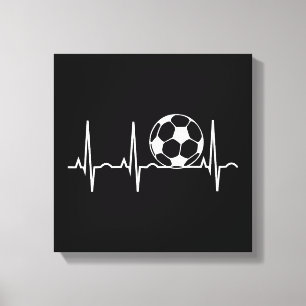 Soccer Heartbeat - Soccer Ball Heartbeat Canvas Print