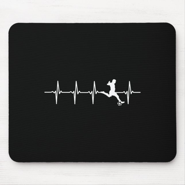 Soccer Heartbeat - Soccer Player  Mouse Pad (Front)
