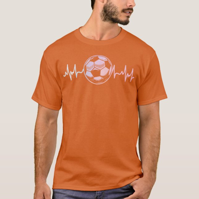 Soccer Heartbeat Women Girls Sports Soccer Player  T-Shirt (Front)