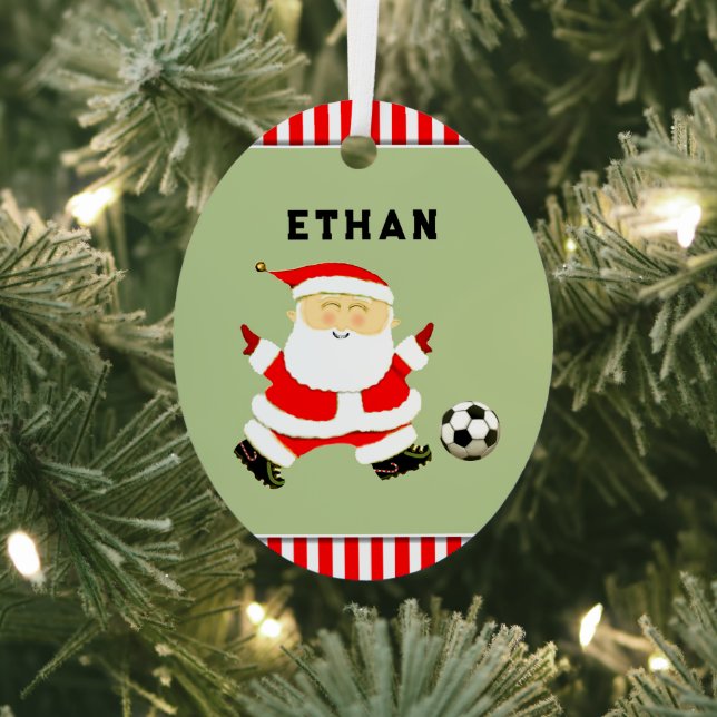 Soccer Holiday Gift Metal Tree Decoration (Insitu)