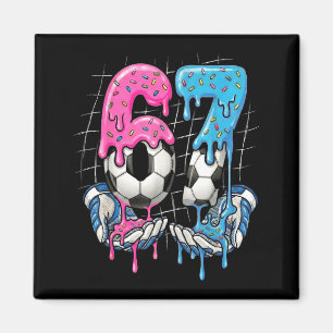 Soccer Ice Cream Drip 67 Hands Boys Sports Game Da Magnet