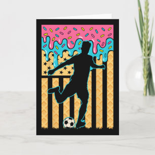 Soccer Ice Cream Drip Boys Youth Players Fan Ameri Card