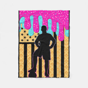 Soccer Ice Cream Drip Boys Youth Players Fan Ameri Fleece Blanket