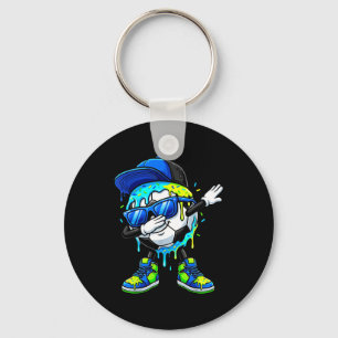 Soccer Ice Cream Drip Dabbing Sprinkles Sports Boy Key Ring