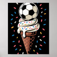 Soccer Ice Cream Drip Men Women Game Soccer Drip