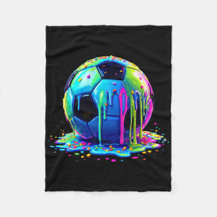 Soccer Ice Cream Dripping For Boys Girls Kids  Fleece Blanket