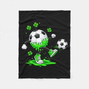 Soccer Ice Cream Patricks Day Dripping Boys Youth Fleece Blanket