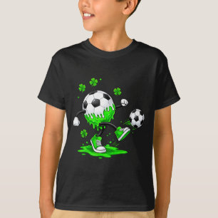 Soccer Ice Cream Patricks Day Dripping Boys Youth T-Shirt