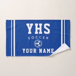 Soccer Icon, Custom Name & School, Team Gift Hand Towel