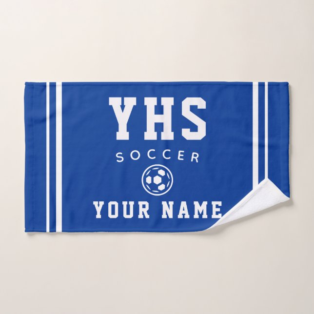Soccer Icon, Custom Name & School, Team Gift Hand Towel (Hand Towel)