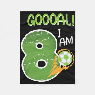 Soccer I'm 8 Years Old Boy Birthday Fleece Blanket