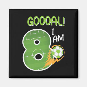 Soccer I'm 8 Years Old Boy Birthday  Magnet