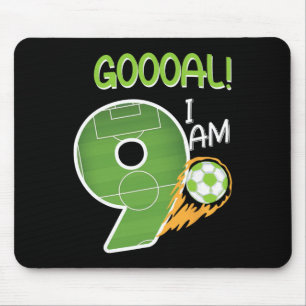 Soccer I'm 9 Years Old Boy Birthday Mouse Pad