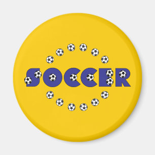 Soccer in Blue Magnet