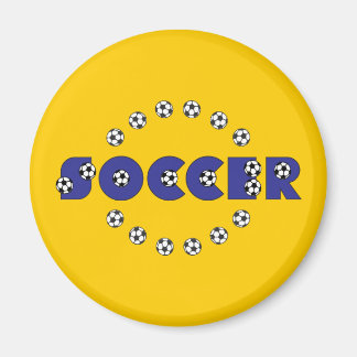 Soccer in Blue Magnet