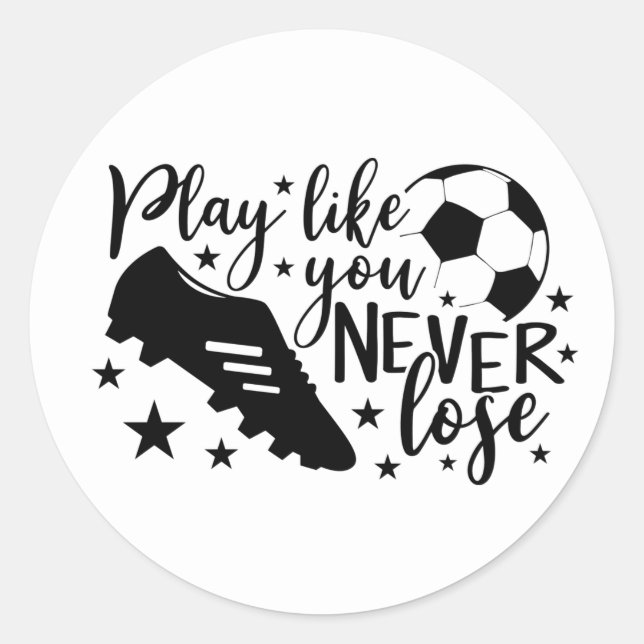 Soccer inspiration word art sports classic round sticker (Front)