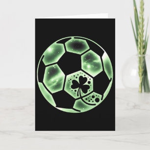 Soccer Irish Shamrock Lucky Clover St Patricks Day Card